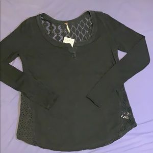 Free people charcoal grey top